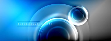 Çember çizgileri ve baloncuklar ışık ve gölge efektleriyle parlayan etki eğiminde. Işık, gölge ve derinliğin dinamik etkileşimi. Gelecekçi ve ritmik teknoloji tasarımı