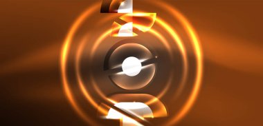 Soyut arkaplan parlayan neon halkalar ve sihirli ışık efektleri olan çizgiler. Duvar kağıdı, afiş, arkaplan, iniş sayfası, duvar resimleri, davetiyeler, posterler için yüksek teknoloji tasarımı