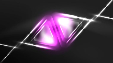 Dijital Neon Soyut Arkaplan, Üçgenler ve Işıklar Geometrik Tasarım Şablonu
