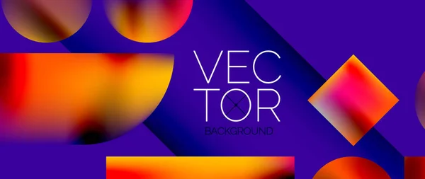 Diseño Cuadrados Círculos Gradientes Color Fluido Con Efectos Metálicos Serena — Archivo Imágenes Vectoriales