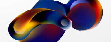 Fluid abstract background. Liquid color gradients composition. Round shapes and circle flowing design for wallpaper, banner, background or landing