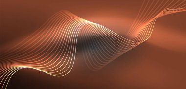 Soyut arkaplan neon dalgası. Duvar kağıdı, afiş, arkaplan, iniş sayfası, duvar resimleri, davetiyeler, posterler için yüksek teknoloji tasarımı