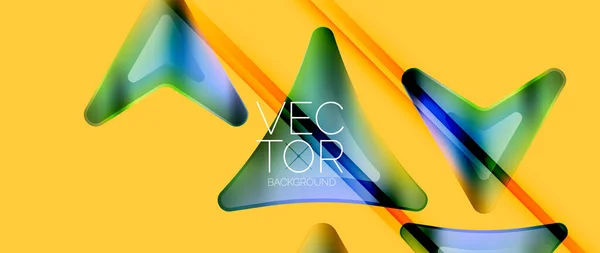 Fluid Gradient Arrow Abstract Vibrant Arrows Dance Dynamic Geometric Backdrop — Stock Vector