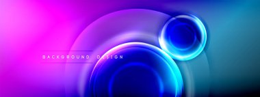 Çember çizgileri ve baloncuklar ışık ve gölge efektleriyle parlayan etki eğiminde. Işık, gölge ve derinliğin dinamik etkileşimi. Gelecekçi ve ritmik teknoloji tasarımı