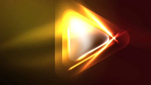 Технонеоновые Треугольники Световыми Эффектами Темноте — стоковый вектор