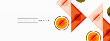 Renkli üçgenler ve soyut çemberler. Duvar kağıdı, afiş, arkaplan, iniş sayfası, duvar sanatı, davetiye, baskılar, posterler için tasarım