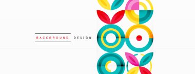 Renkli çemberler soyut arkaplan. Duvar kağıdı, afiş, arkaplan, iniş sayfası, duvar resimleri, davetiyeler, posterler için yüksek teknoloji tasarımı