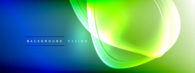 Vektör soyut arkaplan - sıvı gradyan üzerinde sıvı şeffaf kabarcık şekilleri gölgeler ve ışık efektleri