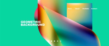 Landing page background template. Colorful plastic round shapes abstract composition. Vector illustration for wallpaper, banner, background