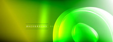 Vektör soyut arkaplan - sıvı gradyan üzerinde sıvı şeffaf kabarcık şekilleri gölgeler ve ışık efektleri