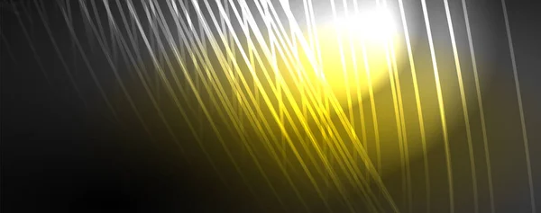 Световые Лучи Неоновые Линии Абстрактного Фона Векторная Иллюстрация Обоев Баннера — стоковый вектор