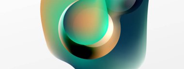 Fluid abstract background, round shapes and circle flowing design for wallpaper, banner, background or landing