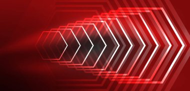 Altıgen soyut arkaplan. Duvar kağıdı, afiş, arkaplan, iniş sayfası, duvar sanatı, davetiye, baskılar için tekno parlayan neon altıgen şekiller vektör ilüstrasyonunu şekillendirir