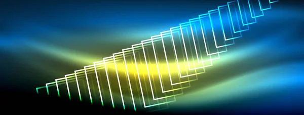 Сяюча Неонова Хвиля Абстрактний Фон Яскраві Люмінесцентні Хвилі Пульсують Захоплюючому — стоковий вектор