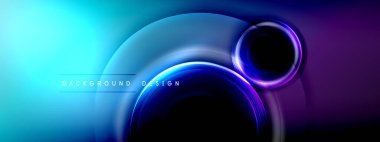 Çember çizgileri ve baloncuklar ışık ve gölge efektleriyle parlayan etki eğiminde. Işık, gölge ve derinliğin dinamik etkileşimi. Gelecekçi ve ritmik teknoloji tasarımı