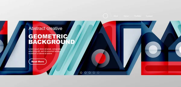 最小着陸ページ 幾何学的な形状 バナー ランディングページ 壁アート 招待状 プリントのビジネスや技術デザイン — ストックベクタ