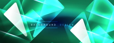 Geometrik arkaplanı hackleyen neon ışıkları, sanal gerçeklik veya yapay zeka konsepti, duvar kağıdı, pankart, sunum, arkaplan için siber punk geometrik şablon