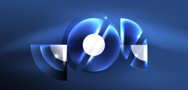 Neon yuvarlak şekiller, çizgiler ve üçgen elementler. Duvar kağıdı, afiş, arkaplan, iniş sayfası, duvar resimleri, davetiyeler, posterler için yüksek teknoloji tasarımı