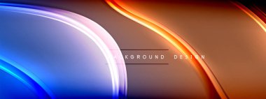 Vektör soyut arkaplan - sıvı gradyan üzerinde sıvı şeffaf kabarcık şekilleri gölgeler ve ışık efektleri