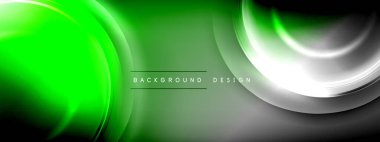 Çember çizgileri ve baloncuklar ışık ve gölge efektleriyle parlayan etki eğiminde. Işık, gölge ve derinliğin dinamik etkileşimi. Gelecekçi ve ritmik teknoloji tasarımı