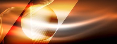 Parlayan neon dalga soyut arkaplan - canlı, ışıltılı dalgalar büyüleyici ve heyecan verici bir ekran içinde titreşiyor