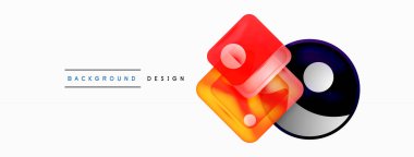 Soyut arkaplan tasarımı titizlikle hazırlanmış vektör bileşiminde parlak cam geometrik şekiller sergiliyor.