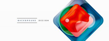 Soyut arkaplan tasarımı titizlikle hazırlanmış vektör bileşiminde parlak cam geometrik şekiller sergiliyor.