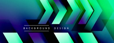 Enerjik geometrik arkaplan harmonik hareket içinde dinamik oklardan oluşan bir dizi içeriyor, hız, çeviklik ve kasıtlı akış duygusunu çağrıştırıyor