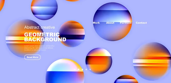 Coloré Brillant Brillant Cercles Composition Abstraite Avec Des Effets Lumière — Image vectorielle