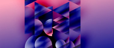 Birbirine kenetlenmiş üçgenler ve dairelerden oluşan büyüleyici soyut arkaplan, hem zerafet hem de modernlik saçan şaşırtıcı şekiller ve desenler oluşturur.