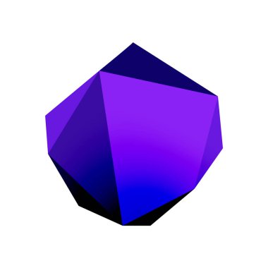 Soyut düşük polyester taş tasarımı. Geometrik 3d vektör tasarım ögesi