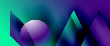 Birbirine kenetlenmiş üçgenler ve dairelerden oluşan büyüleyici soyut arkaplan, hem zerafet hem de modernlik saçan şaşırtıcı şekiller ve desenler oluşturur.