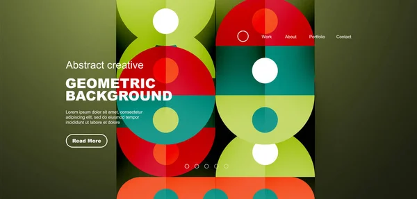 Círculos Simples Padrão Elementos Redondos Página Destino Geométrica Design Minimalista —  Vetores de Stock