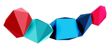 Soyut düşük polyester taş tasarımı. Geometrik 3d vektör tasarım ögesi