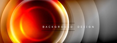 Çember çizgileri ve baloncuklar ışık ve gölge efektleriyle parlayan etki eğiminde. Işık, gölge ve derinliğin dinamik etkileşimi. Gelecekçi ve ritmik teknoloji tasarımı