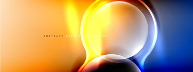 Renk eğimli gölgeler ve ışık efektleri arka planı. Lens ve daire tasarımı. Dinamik düz gölge çizgisi etkisi olan basit akışkan renk gradyanı soyut arkaplan