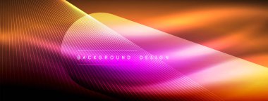 Neon ışıklı çizgi vektörleri: canlı renkler, parlak çizgiler. Neon tabelalardan esinlenerek büyüleyici bir tasarım. Web siteleri, reklamlar ve daha fazlası için elektrik enerjisi