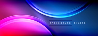 Vektör soyut arkaplan - sıvı gradyan üzerinde sıvı şeffaf kabarcık şekilleri gölgeler ve ışık efektleri