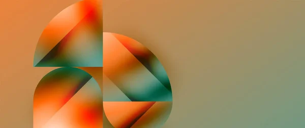 Fond Géométrique Minimaliste Mettant Valeur Des Cercles Métalliques Des Carrés — Image vectorielle