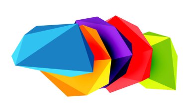 Soyut düşük polyester taş tasarımı. Geometrik 3d vektör tasarım ögesi