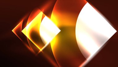 Soyut arka plan vektörü neon parlayan geometrik elementler. Duvar kağıdı, afiş, arkaplan, iniş sayfası, duvar resimleri, davetiyeler, posterler için yüksek teknoloji tasarımı