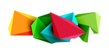 Geometrik konsept, bayrak, arkaplan, duvar kağıdı, iniş sayfası veya şirket logosu markalaşması için 3d düşük poli üçgen tasarım unsurları