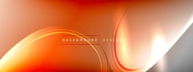 Vektör soyut arkaplan - sıvı gradyan üzerinde sıvı şeffaf kabarcık şekilleri gölgeler ve ışık efektleri