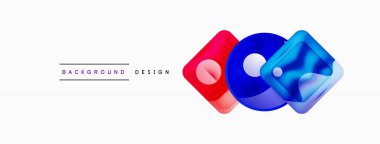 Soyut arkaplan tasarımı titizlikle hazırlanmış vektör bileşiminde parlak cam geometrik şekiller sergiliyor.