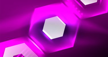 Soyut arkaplan neon altıgen vektör çizimi