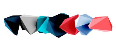 Geometrik konsept, bayrak, arkaplan, duvar kağıdı, iniş sayfası veya şirket logosu markalaşması için 3d düşük poli üçgen tasarım unsurları