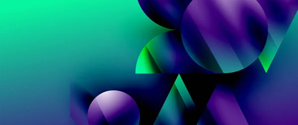 Захватывающий Абстрактный Фон Состоящий Пересекающихся Треугольников Кругов Образующих Интригующий Танец — стоковый вектор