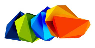 Soyut düşük polyester taş tasarımı. Geometrik 3d vektör tasarım ögesi