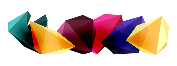 ローポリ三角形から構成された幾何学的な3D形状を特徴とするスタイリッシュでモダンな抽象的な背景は 現代的なデザインに最適です — ストックベクタ