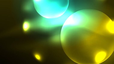 Neon parlayan daireler, sihirli enerji uzay ışığı konsepti, soyut arka plan duvar kağıdı tasarımı